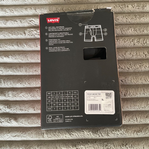 Men’s Levi’s black small underwear new. 3 pair - Picture 4 of 8